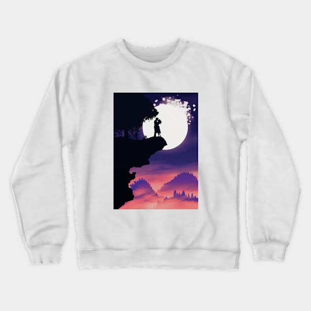 Couple Kissing Flat Art Crewneck Sweatshirt by Leksal